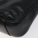 GUCCI Bamboo Hand Bag Leather Black Gold 001 2113 1638 Auth 130141-12