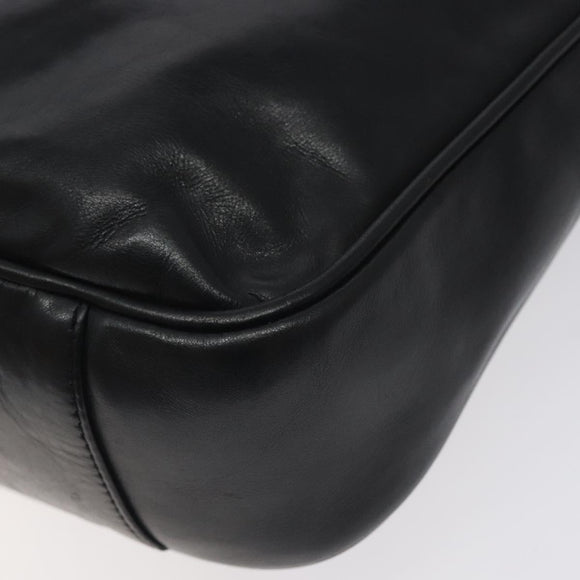 GUCCI Bamboo Hand Bag Leather Black Gold 001 2113 1638 Auth 130141