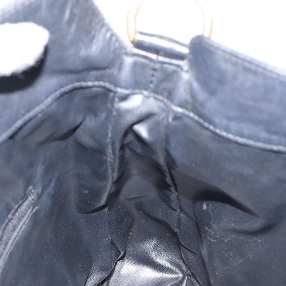 GUCCI Bamboo Hand Bag Leather Black Gold 001 2113 1638 Auth 130141