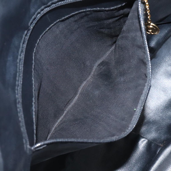 GUCCI Bamboo Hand Bag Leather Black Gold 001 2113 1638 Auth 130141