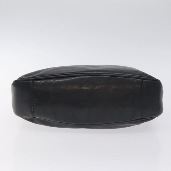 GUCCI Bamboo Hand Bag Leather Black Gold 001 2113 1638 Auth 130141