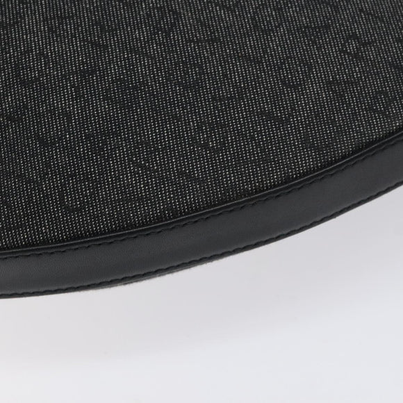 BVLGARI Logo Mania Shoulder Bag Canvas Leather Black Silver Auth 130143