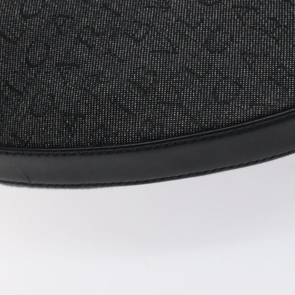 BVLGARI Logo Mania Shoulder Bag Canvas Leather Black Silver Auth 130143