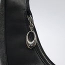 BVLGARI Logo Mania Shoulder Bag Canvas Leather Black Silver Auth 130143-10