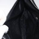 BVLGARI Logo Mania Shoulder Bag Canvas Leather Black Silver Auth 130143-19