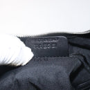 BVLGARI Logo Mania Shoulder Bag Canvas Leather Black Silver Auth 130143-12