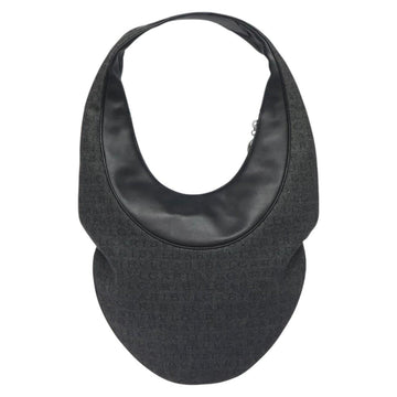 BVLGARI Logo Mania Shoulder Bag Canvas Leather Black Silver Auth 130143 - 0