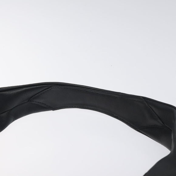 BVLGARI Logo Mania Shoulder Bag Canvas Leather Black Silver Auth 130143