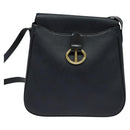 Christian Dior Honeycomb Canvas Shoulder Bag PVC Black Gold Auth 130145-2