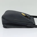 Christian Dior Honeycomb Canvas Shoulder Bag PVC Black Gold Auth 130145-5