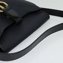 Christian Dior Honeycomb Canvas Shoulder Bag PVC Black Gold Auth 130145-6