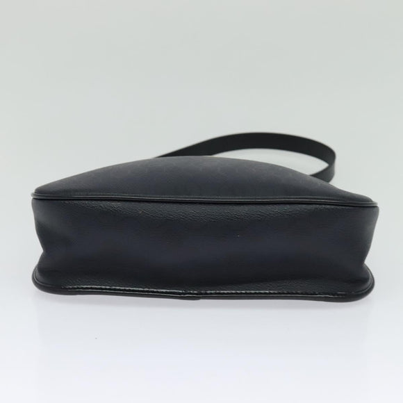 Christian Dior Honeycomb Canvas Shoulder Bag PVC Black Gold Auth 130145