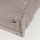 Miu Miu Tragetasche Leder Silber Hellgrau Auth 130156V-15