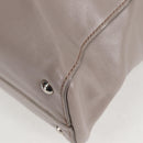 Miu Miu Tragetasche Leder Silber Hellgrau Auth 130156V-10