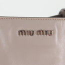 Miu Miu Tragetasche Leder Silber Hellgrau Auth 130156V-17