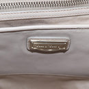 Miu Miu Tragetasche Leder Silber Hellgrau Auth 130156V-18