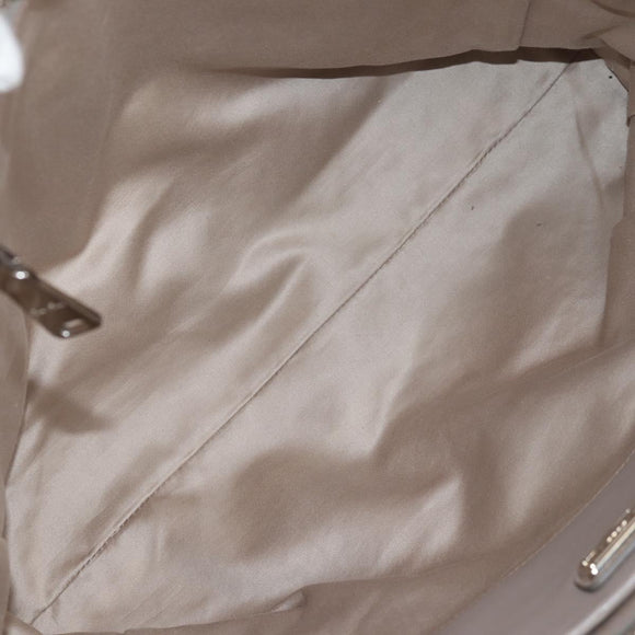 Miu Miu Tragetasche Leder Silber Hellgrau Auth 130156V