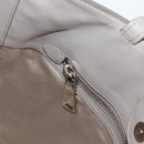 Miu Miu Tragetasche Leder Silber Hellgrau Auth 130156V-21