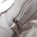 Miu Miu Tragetasche Leder Silber Hellgrau Auth 130156V-23