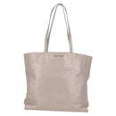 Miu Miu Tragetasche Leder Silber Hellgrau Auth 130156V-13