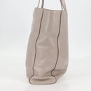 Miu Miu Tragetasche Leder Silber Hellgrau Auth 130156V-3