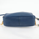 Miu Miu Shoulder Bag Leather Blue Gold Auth 130157V-5