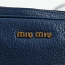 Miu Miu Shoulder Bag Leather Blue Gold Auth 130157V-18