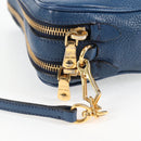 Miu Miu Shoulder Bag Leather Blue Gold Auth 130157V-10