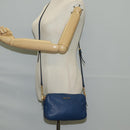 Miu Miu Shoulder Bag Leather Blue Gold Auth 130157V-24