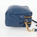 Miu Miu Shoulder Bag Leather Blue Gold Auth 130157V-4