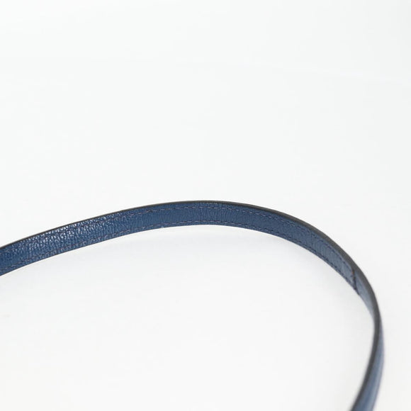 Miu Miu Shoulder Bag Leather Blue Gold Auth 130157V