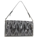 Miu Miu Sequin Shoulder Bag Leather Light Blue Silver Auth 130158V-1