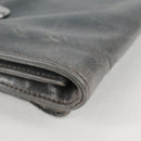 Miu Miu Sequin Shoulder Bag Leather Light Blue Silver Auth 130158V-17