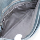 Miu Miu Sequin Shoulder Bag Leather Light Blue Silver Auth 130158V-10