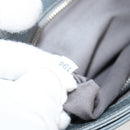 Miu Miu Sequin Shoulder Bag Leather Light Blue Silver Auth 130158V-11