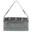Miu Miu Sequin Shoulder Bag Leather Light Blue Silver Auth 130158V-2