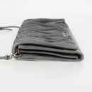 Miu Miu Sequin Shoulder Bag Leather Light Blue Silver Auth 130158V-3