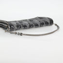 Miu Miu Sequin Shoulder Bag Leather Light Blue Silver Auth 130158V-7