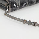 Miu Miu Sequin Shoulder Bag Leather Light Blue Silver Auth 130158V-8