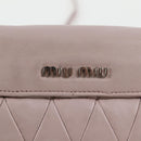 Miu Miu Studs Chain Shoulder Bag Leather Pink Silver Auth 130159V-15