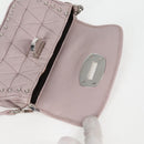 Miu Miu Studs Chain Shoulder Bag Leather Pink Silver Auth 130159V-17