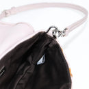 Miu Miu Studs Chain Shoulder Bag Leather Pink Silver Auth 130159V-20