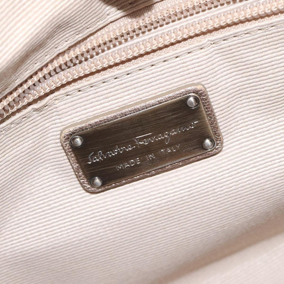 Salvatore Ferragamo Vala Shoulder Bag Leather Gold Auth 130160