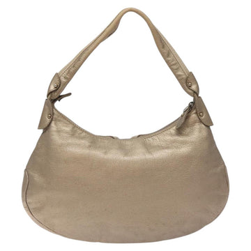 Salvatore Ferragamo Vala Shoulder Bag Leather Gold Auth 130160 - 0