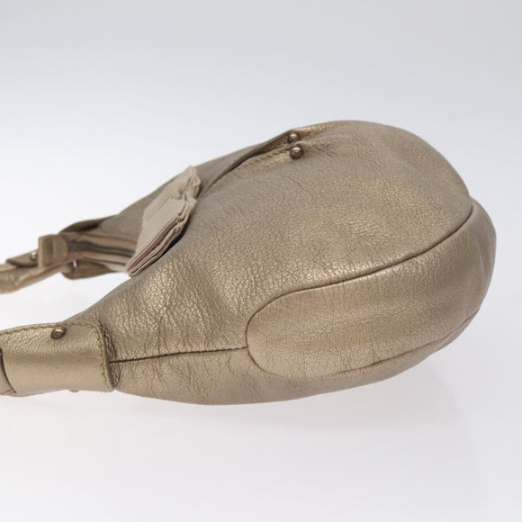 Salvatore Ferragamo Vala Shoulder Bag Leather Gold Auth 130160