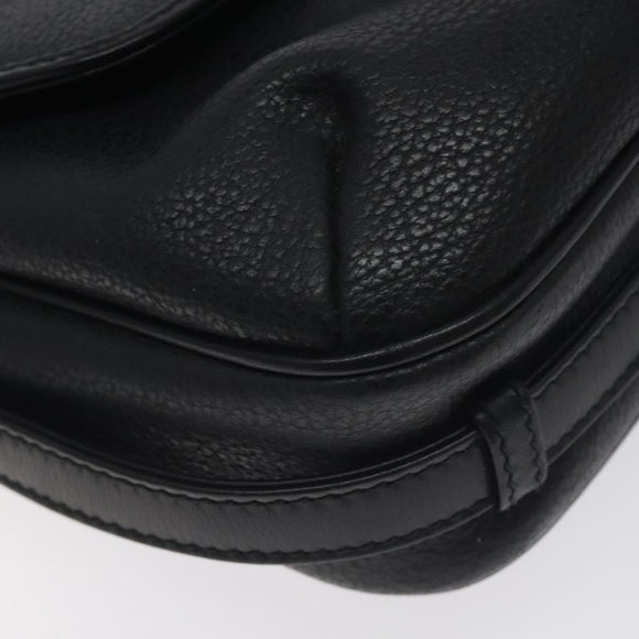 GUCCI Shoulder Bag Leather Black Gold 001 056 1299 Auth 130162