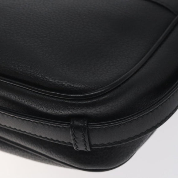 GUCCI Shoulder Bag Leather Black Gold 001 056 1299 Auth 130162