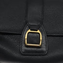 GUCCI Shoulder Bag Leather Black Gold 001 056 1299 Auth 130162-18