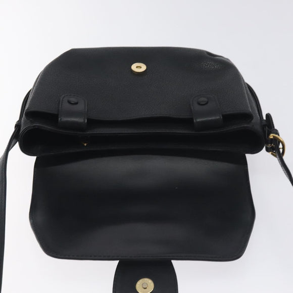 GUCCI Shoulder Bag Leather Black Gold 001 056 1299 Auth 130162