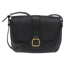 GUCCI Shoulder Bag Leather Black Gold 001 056 1299 Auth 130162-13